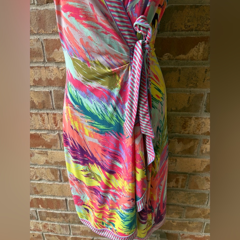 BCBGMAXAZRIA Colorful Wrap Dress SIZE XXS - Picture 5 of 9